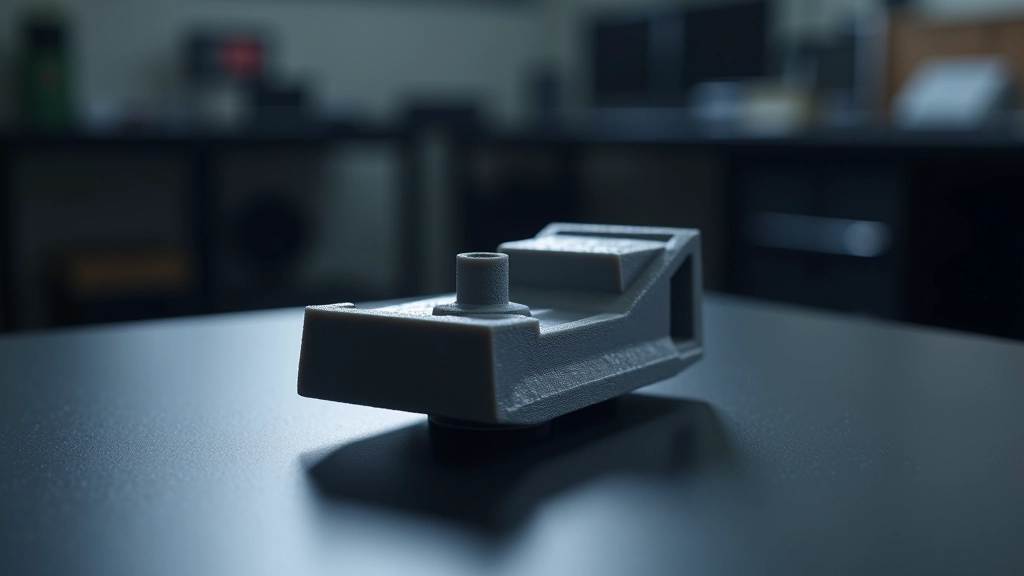Sudėtingas 3D atspausdintas modelis, šviesa nuo šono, technologijos kontekste